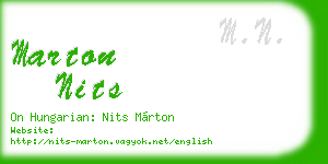 marton nits business card